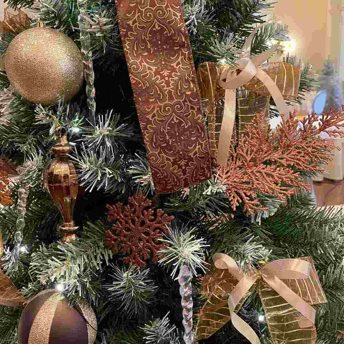 ベース付きデラックスクリスマスツリーセット ゴールド〔ストエキ