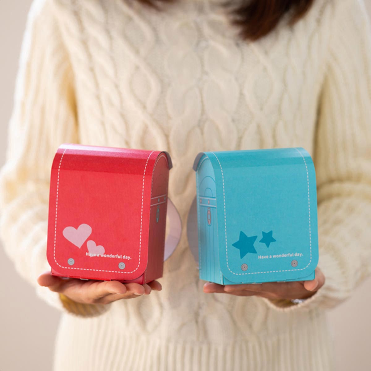 【10枚】 ランドセル型ギフトボックス レッド