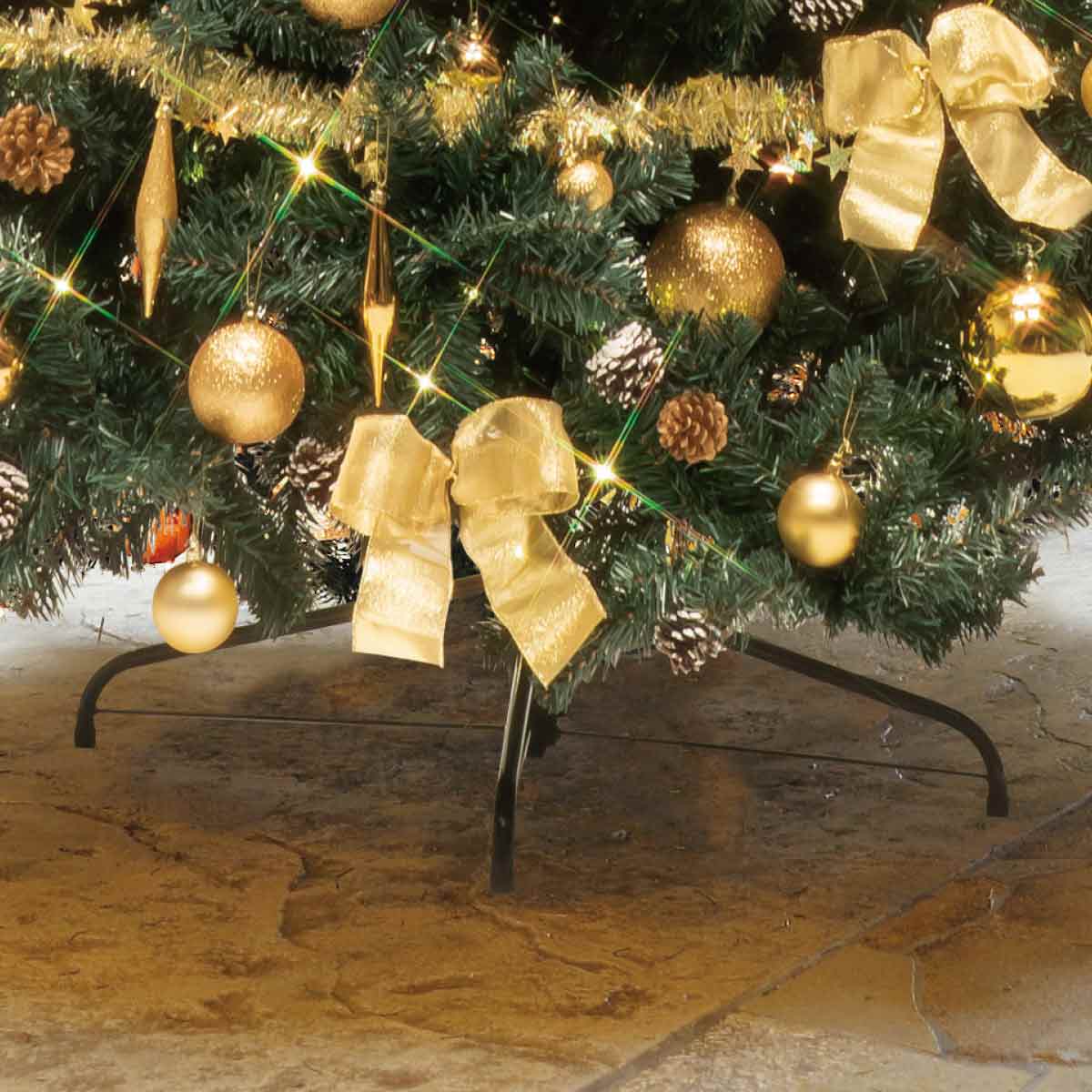 デラックスクリスマスツリーセット ゴールド［ストエキオリジナル］ 高さ240×幅145cm