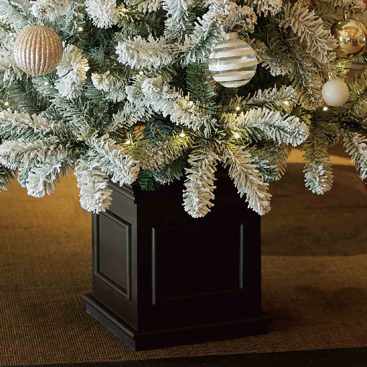 ウッドポットクリスマスツリーセット スノー［ストエキオリジナル］ 高さ150×幅84cm