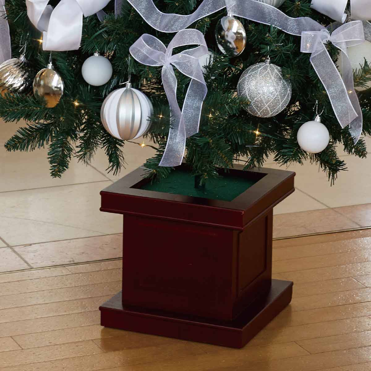 ウッドポットクリスマスツリーセット ホワイト［ストエキオリジナル］ 高さ150×幅82cm