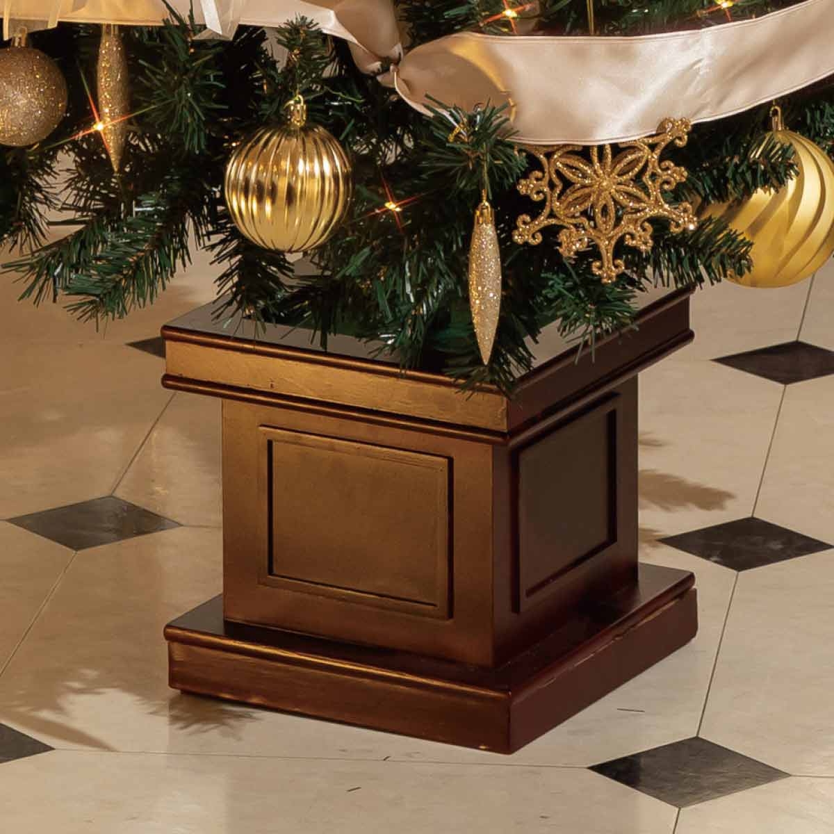 木製ベース スリムクリスマスツリーセット ゴールド ［ストエキオリジナル］ 高さ150×幅66cm