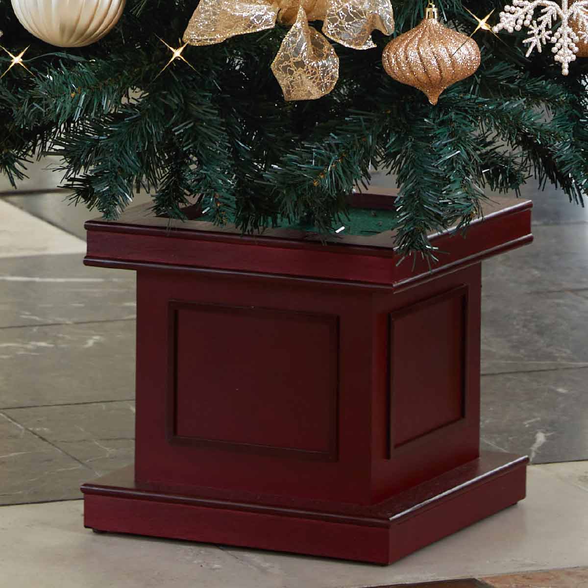 スクエアベースクリスマスツリーセット シャンパンゴールド［ストエキオリジナル］ 高さ150×幅82cm