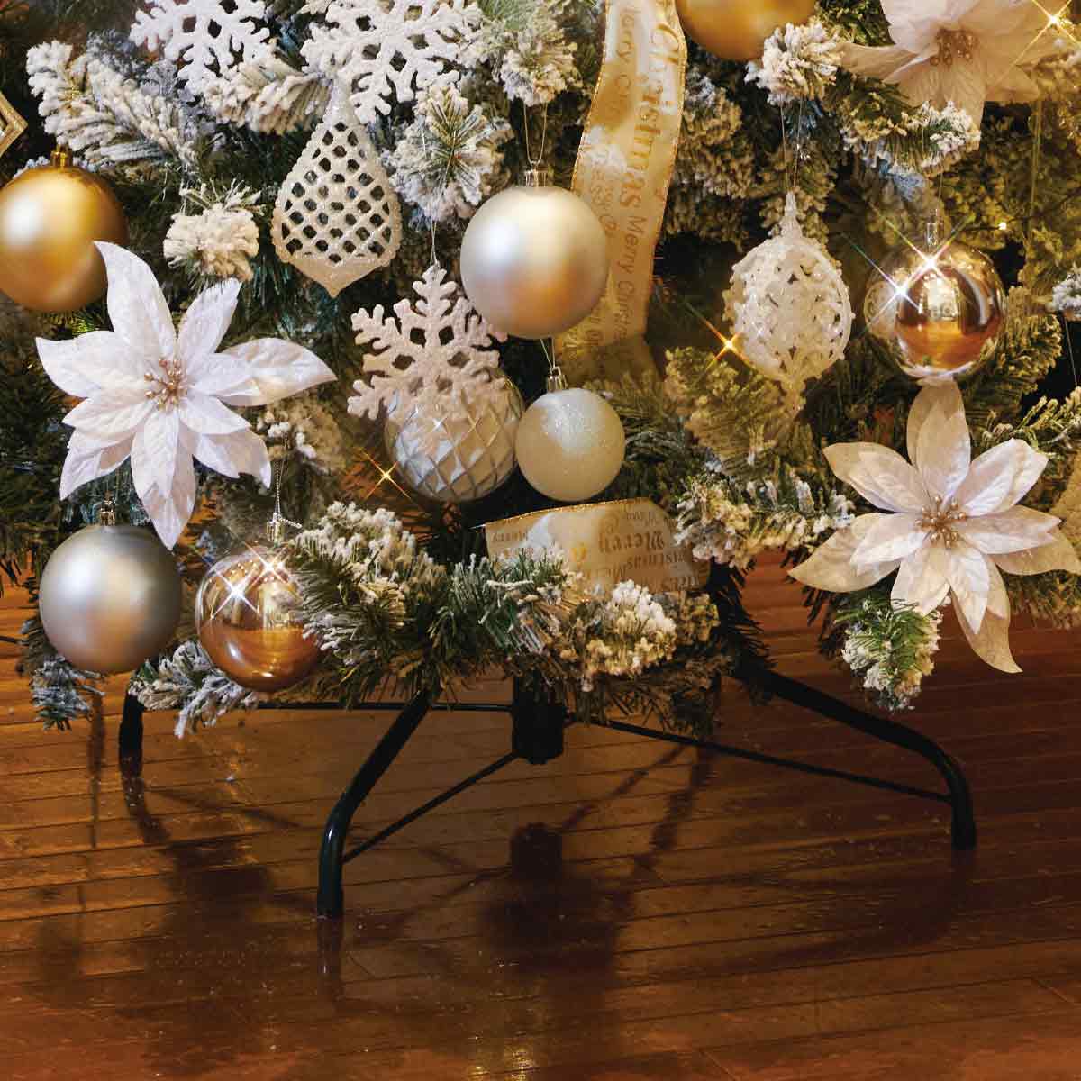 クリスマスツリーセット ホワイトゴールド ［ストエキオリジナル］ 高さ150×幅100cm