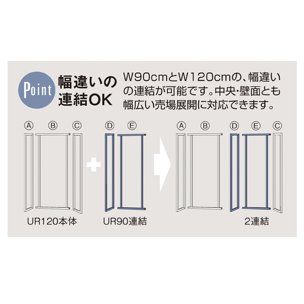 UR壁面タイプ W120xH210cm 本体 ブラック 選べる5タイプ オープン