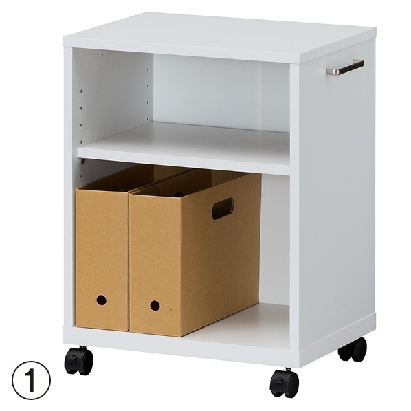 白井産業 オフィスコ2 木製デスク周りワゴン 天板付タイプ