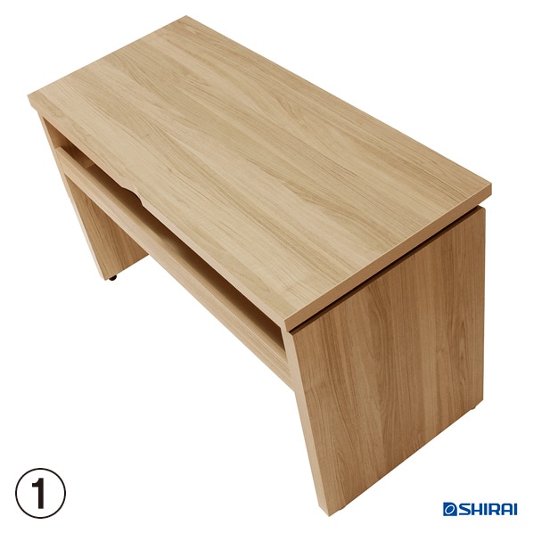 白井産業 セパルテック 木製デスク 深型奥行54.8cm ナチュラル