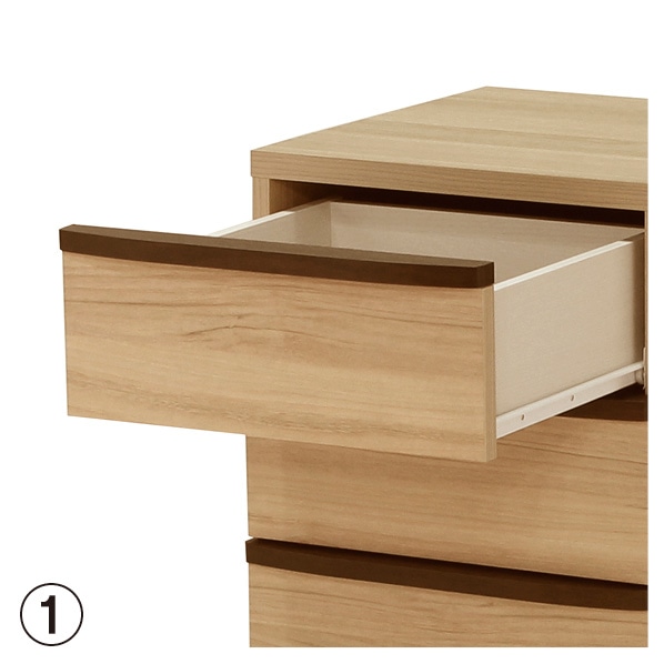 白井産業 セパルテック 木製デスク下ワゴン ナチュラル