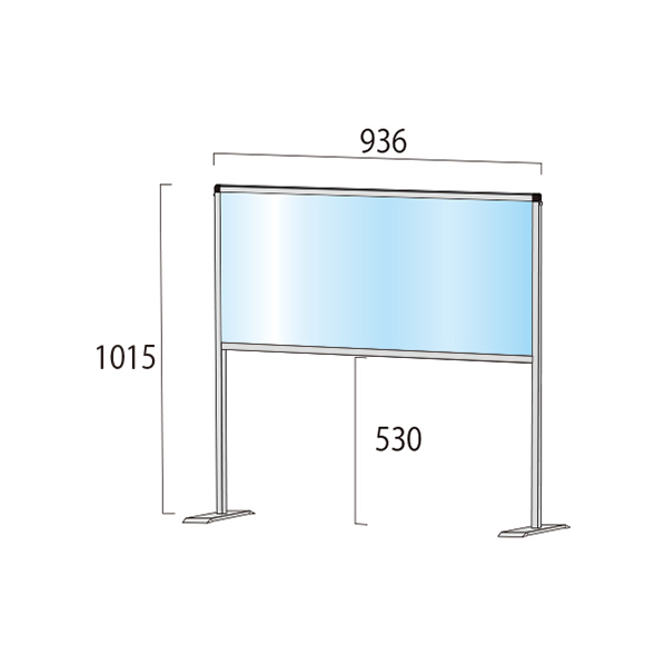 透明パーテーションスタンド ハイタイプ1台 パネル面W60*H45cm 【通販】ストア・エキスプレス