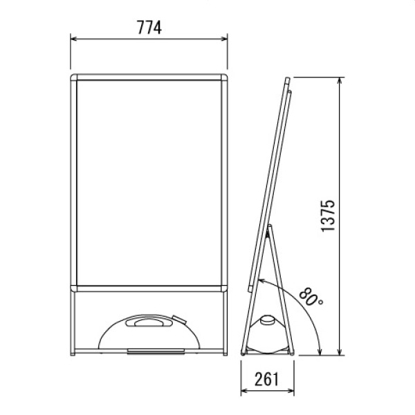 省スペース設置ポスタースタンド2895C・2896K 2895C B1サイズ