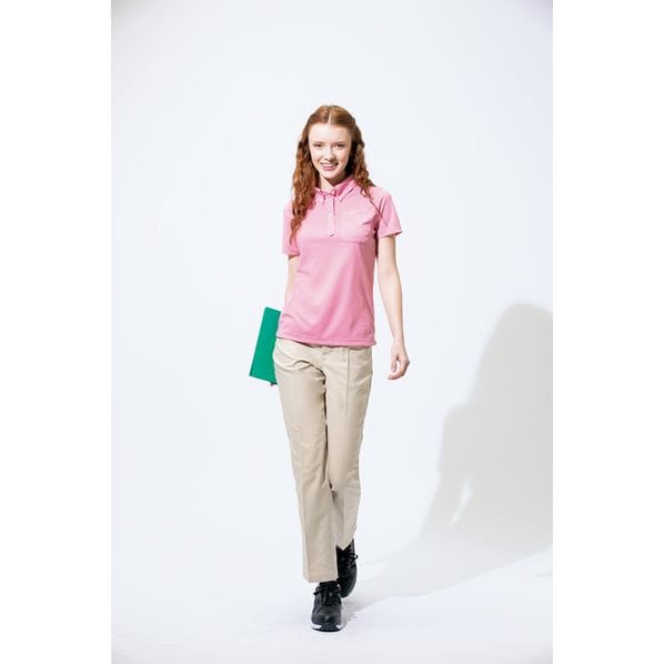 吸汗速乾(クールコンフォート)半袖ボタンダウンポロシャツ(男女兼用) ブラック(アイトス AZ-10599) 吸汗速乾 半袖ポロシャツブラック5号▼