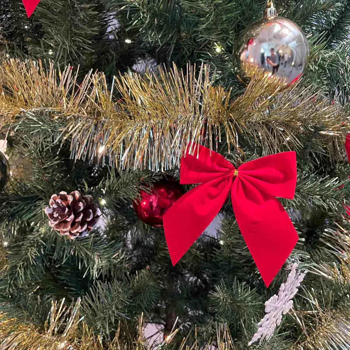 スタンダードクリスマスツリーセット レッド 高さ90×幅37cm