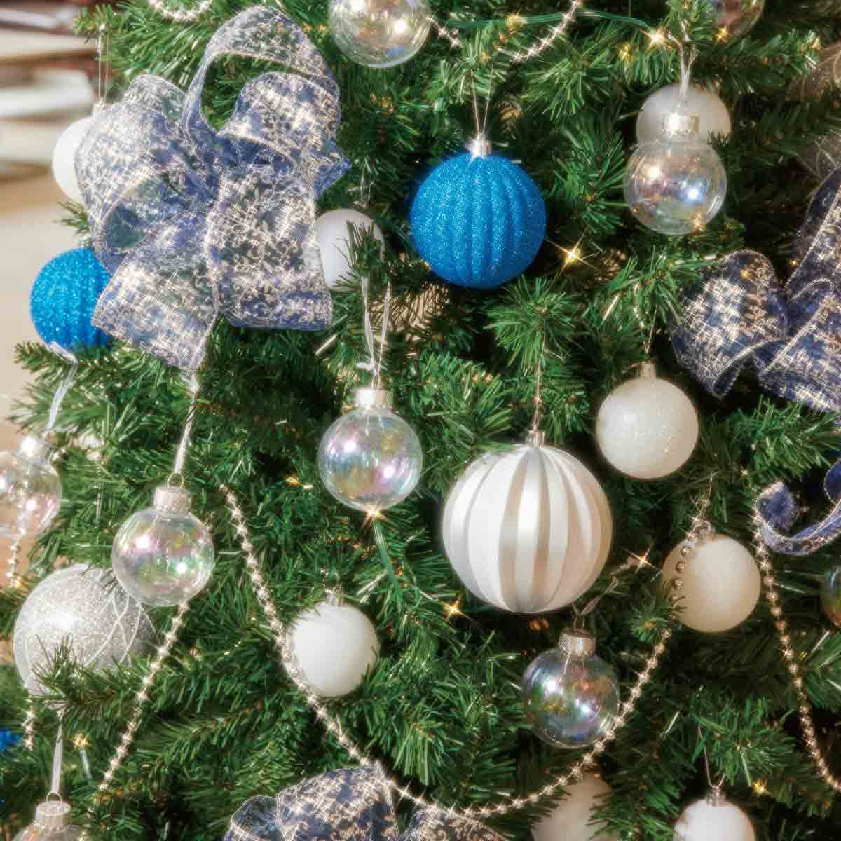 ウッドポットクリスマスツリーセット ブルーシルバー［ストエキオリジナル］ 高さ150×幅82cm