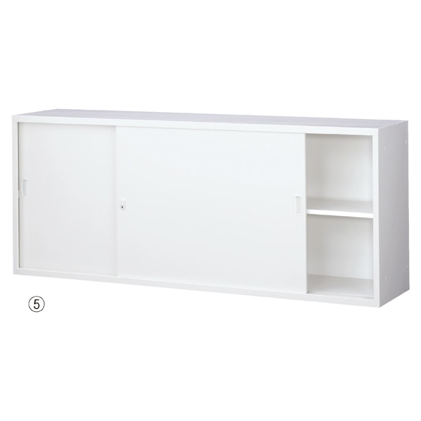 A4書庫 高さ73cm (上置用)ホワイト 幅88cm スチール引戸