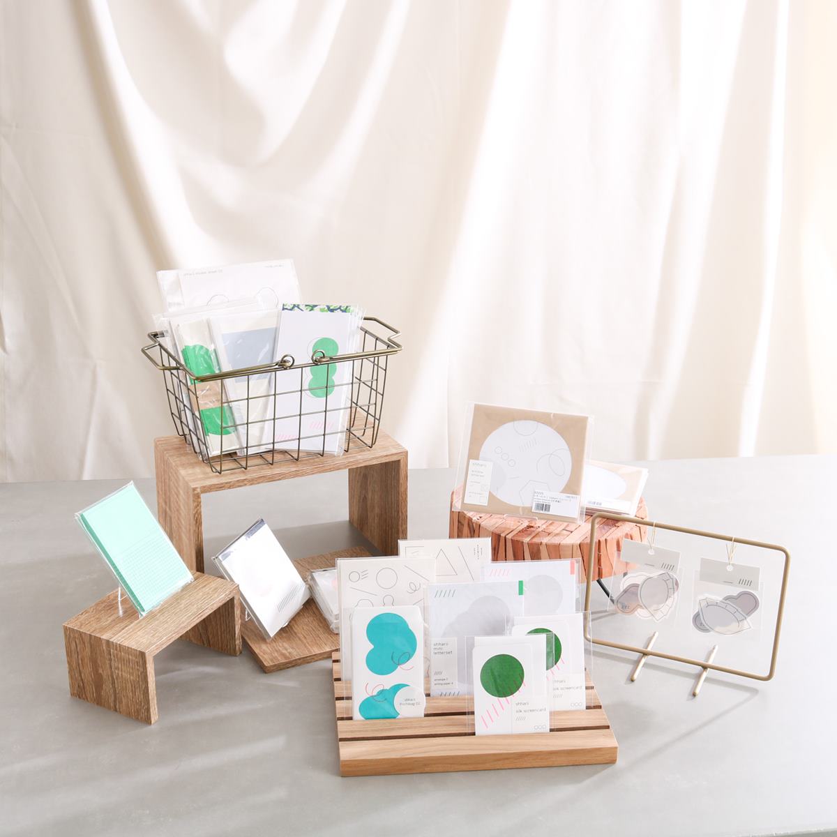 木製コの字ラック ラスティック柄〔ストエキオリジナル〕 幅35cm