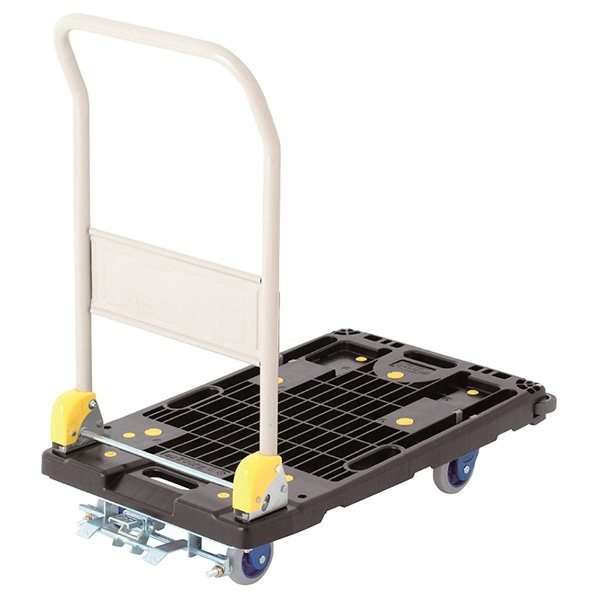 金沢車輛 中型静音樹脂台車 ハンドル折り畳み式 中型台車