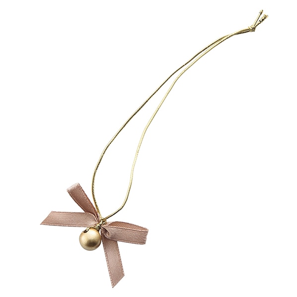 【10個】ヘッズ ビーズ付きゴムリボン シャインゴールド