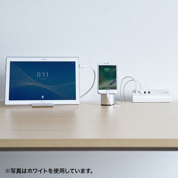 クランプ式USB充電器(TypeC1ポート＋USB3ポート・ブラック) ACA-IP51BK