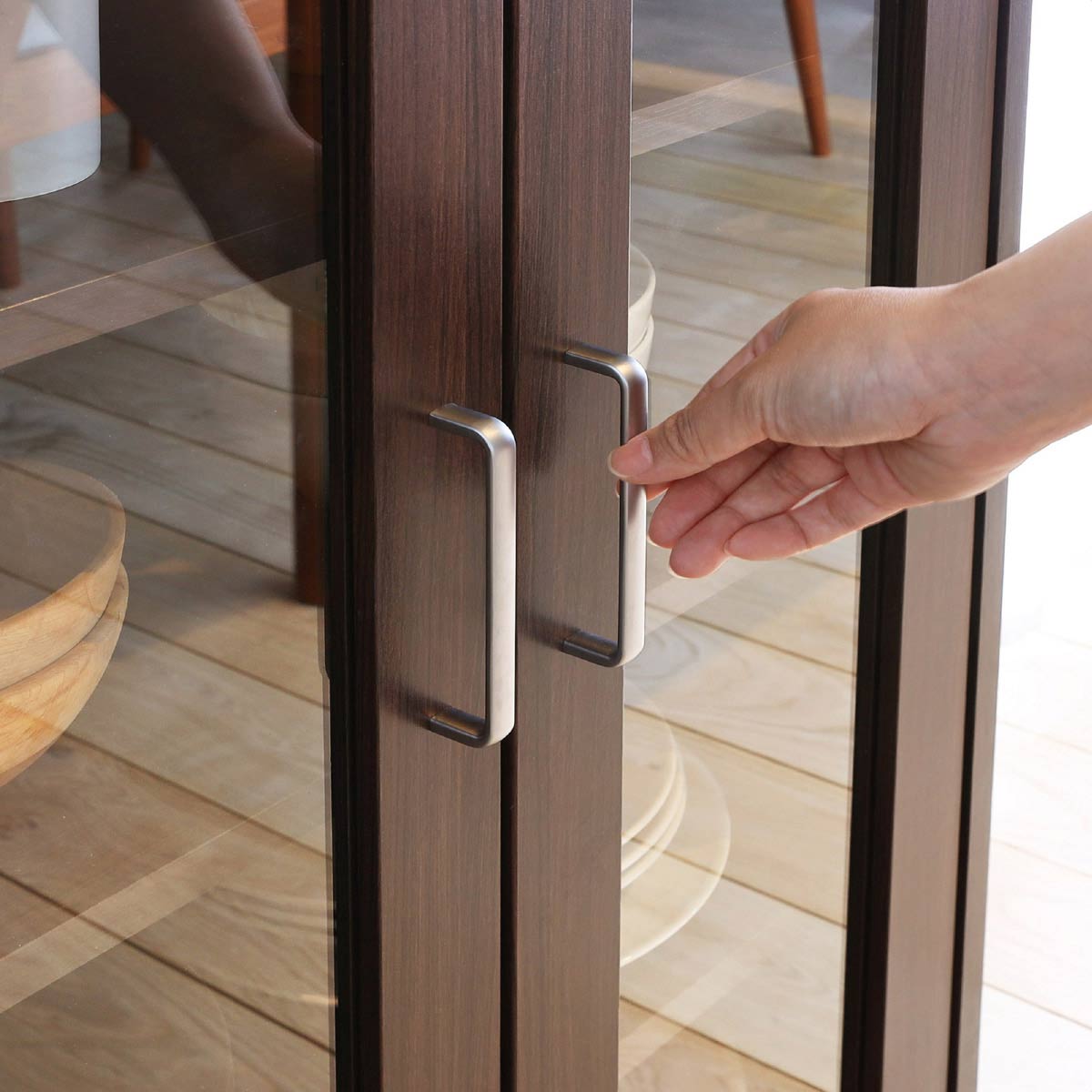 (1)~(3)取っ手部アップ ※画像はダークブラウンです