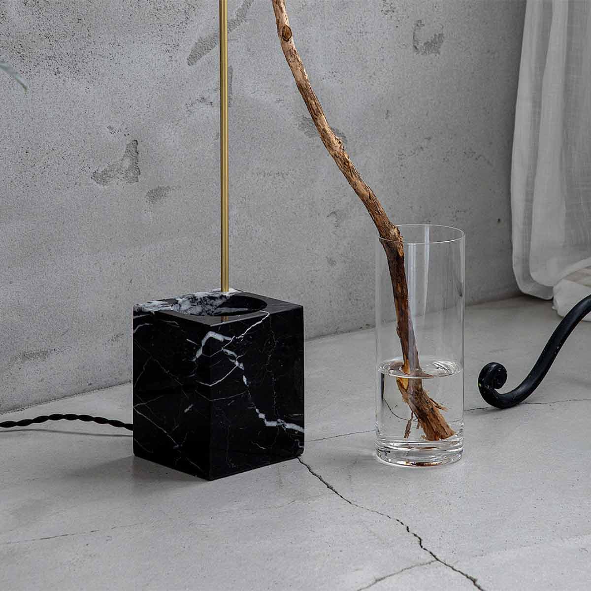 ルミナストーン フラワーベースランプ リモコン付 ブラック／ブラス