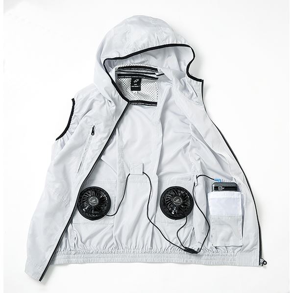 Airフード付きベスト 迷彩シルバー クロダルマ ファン 春夏 通販 ストア エキスプレス