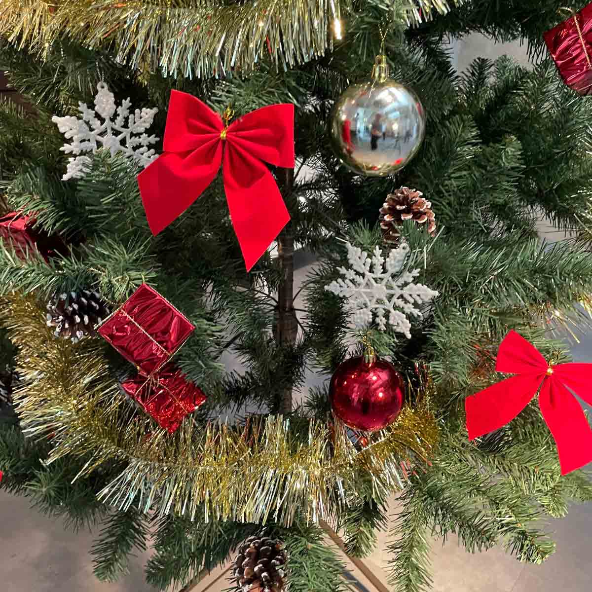 スタンダードクリスマスツリーセット レッド 高さ90×幅37cm