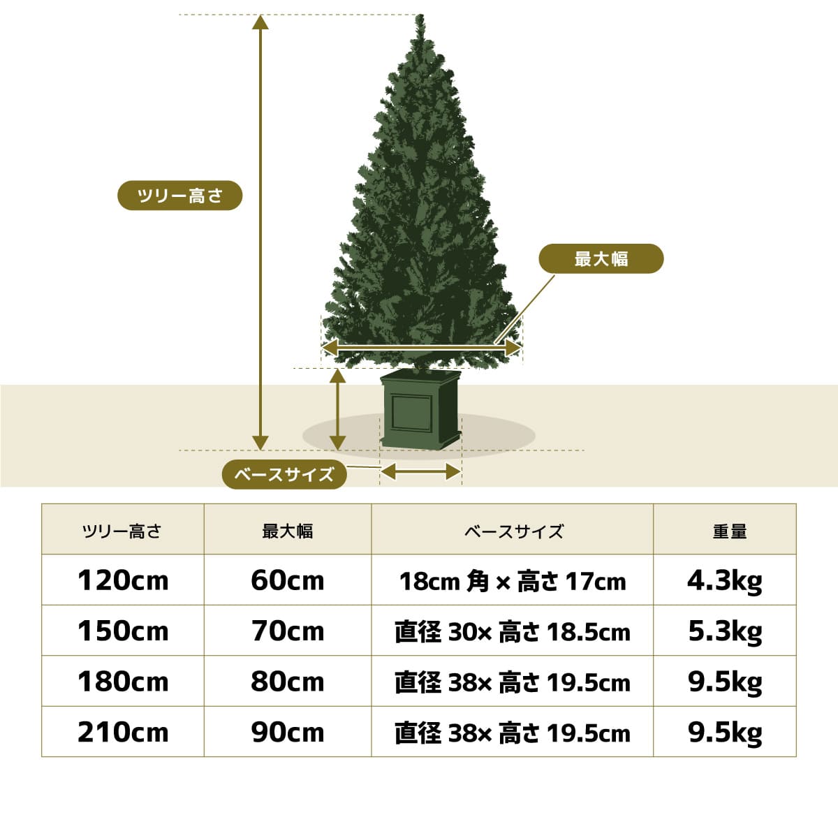 グリーンファイバーツリー レインボースター 高さ210×幅90cm