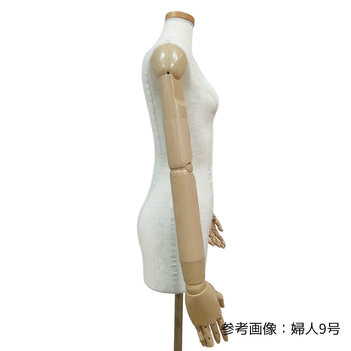 【良品】トルソー レディース 腕つき 女性用 婦人腕付き芯地張トルソー〔ストエキオリジナル〕 9号 スチールベース