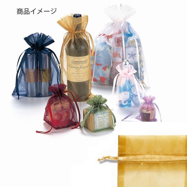 【10枚】HEIKO ヘイコー オーガンジーバッグ 平袋タイプ 巾着袋 LL 20×27cm ホワイト