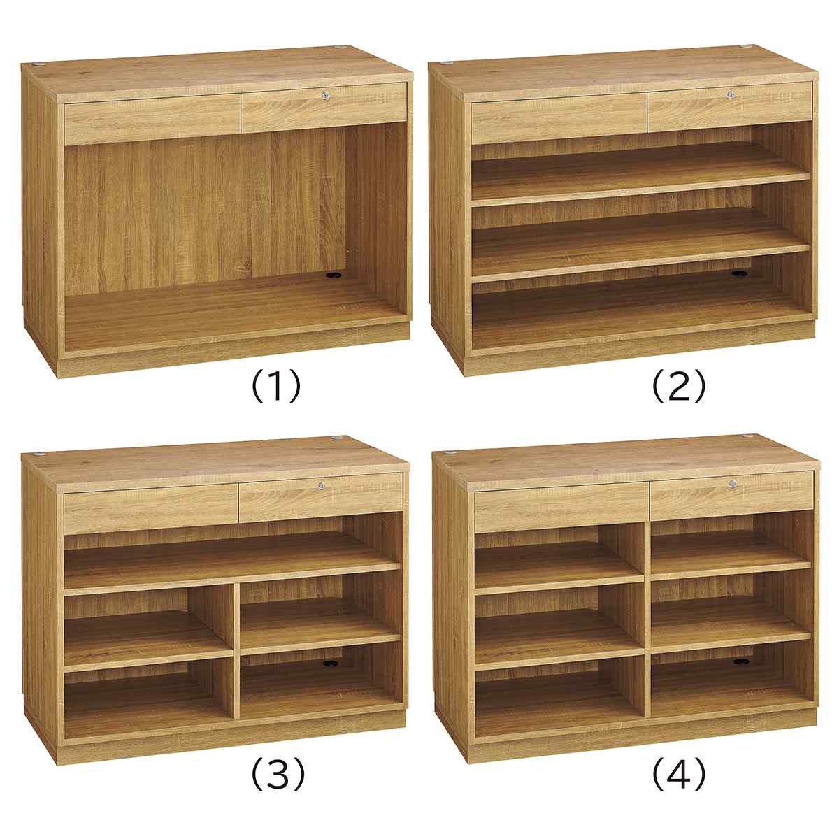 レジカウンター 平台タイプ 幅120cm ラスティック柄〔ストエキオリジナル〕 オープンタイプ