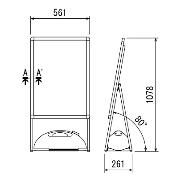省スペース設置ポスタースタンド2895C・2896K 2895C B1サイズ