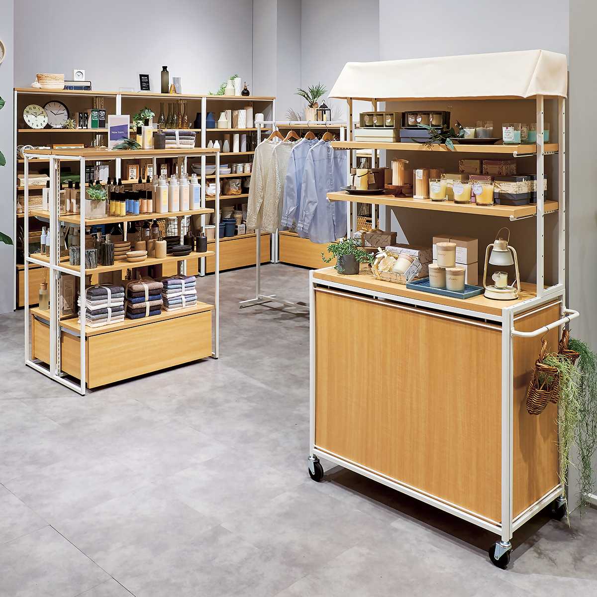 幅90ハコマルシェ 本体 奥行45 ホワイトエクリュ イメージ