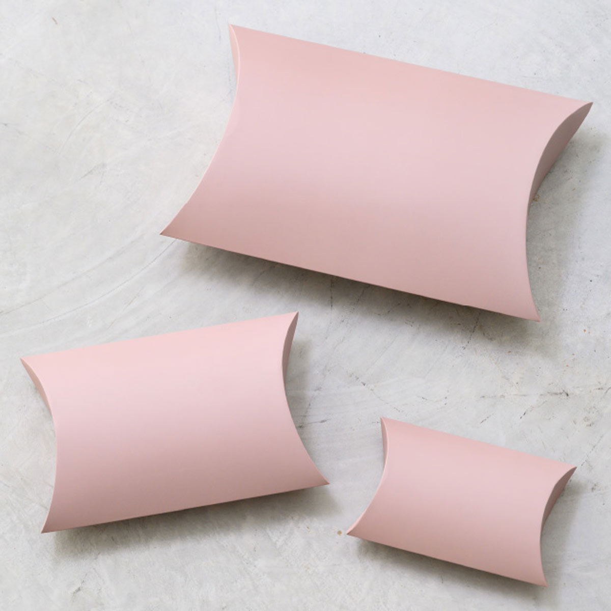 10枚 ピロー型ボックス グレイッシュピンク 17.5[14]×11×3.5cm