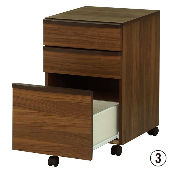 白井産業 セパルテック 木製デスク下ワゴン ナチュラル