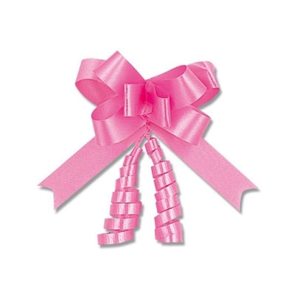 【50本】川崎リボン工業 リボンボウ 15mm幅×35cm ワンタッチリボン ピンク