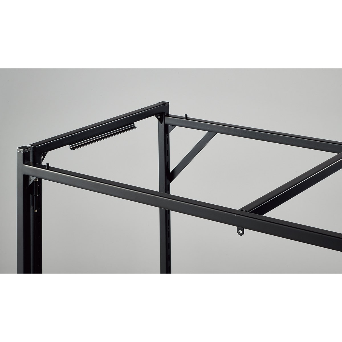 幅90×奥行45cm ブラック 通常キャスター 新型ハコマルシェワゴン 本体 〔ストエキオリジナル〕 ラスティック柄天板