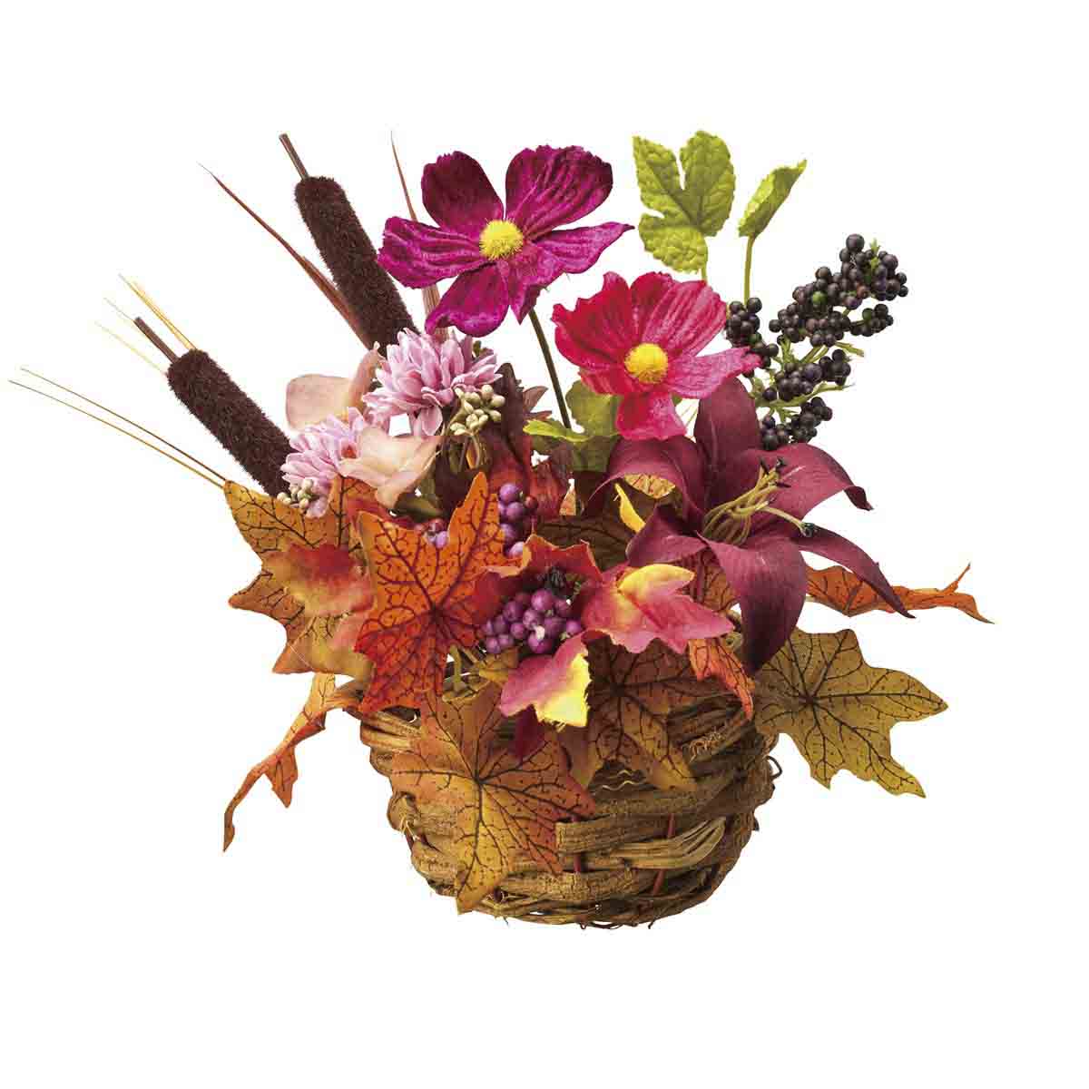 シックコスモス盛カゴアレンジ 高さ19cm 秋装飾 ディスプレイ 造花 置物 通販 ストア エキスプレス