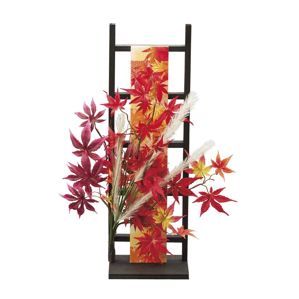漆紅葉はしごスタンド 高さ54cm 秋装飾 ディスプレイ 造花 置物 通販 ストア エキスプレス