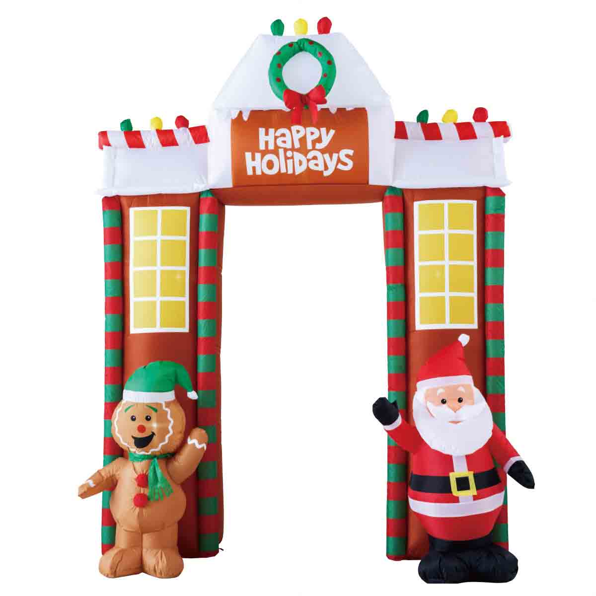 エアーブローアーチ サンタ ジンジャー W240 H310cm クリスマス ディスプレイ 店舗装飾 大きめ サンタクロース ジンジャーマン 通販 ストア エキスプレス