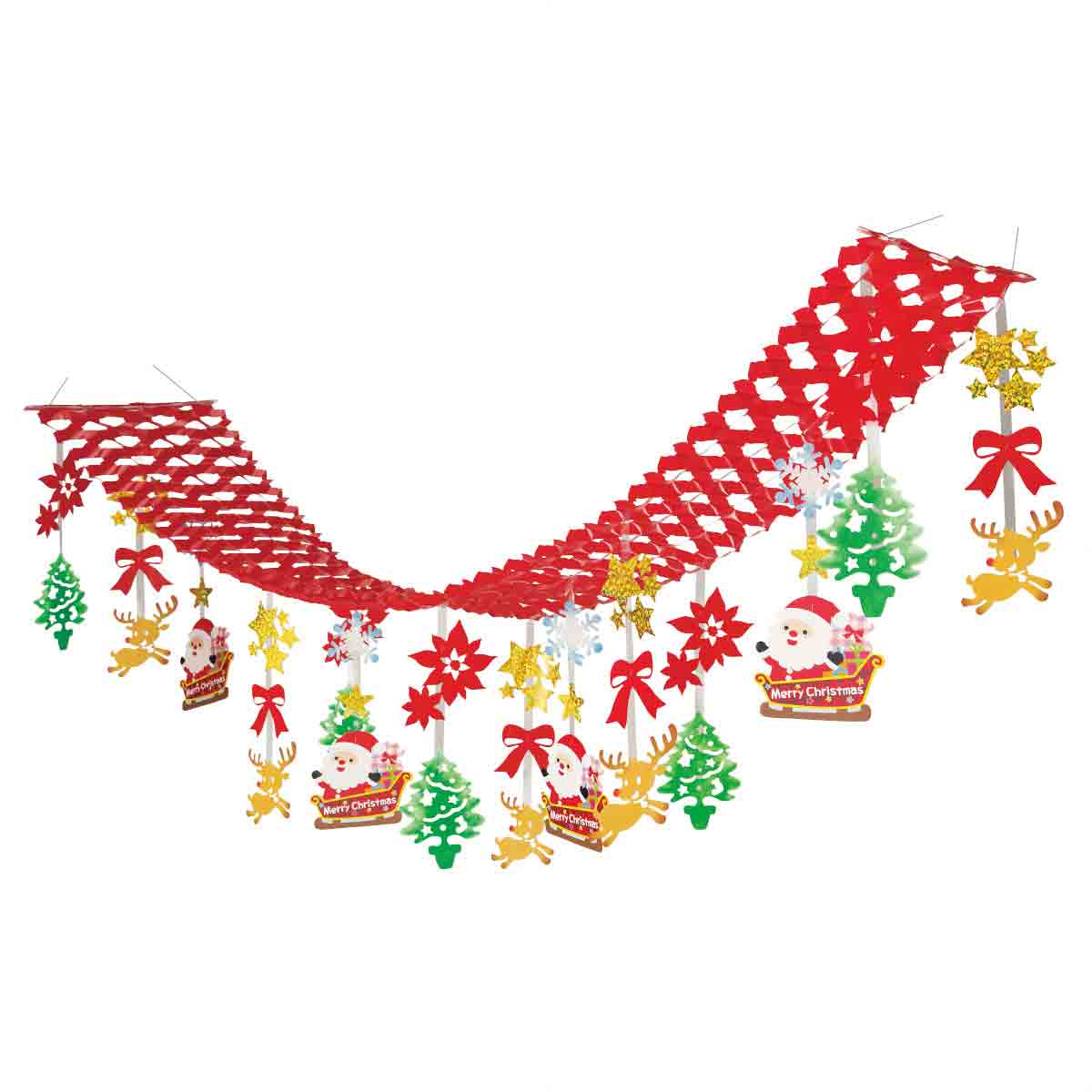 バリュークリスマスプリーツハンガー クリスマス ディスプレイ 店舗装飾 吊るし飾り 天井 エントランス 通販 ストア エキスプレス