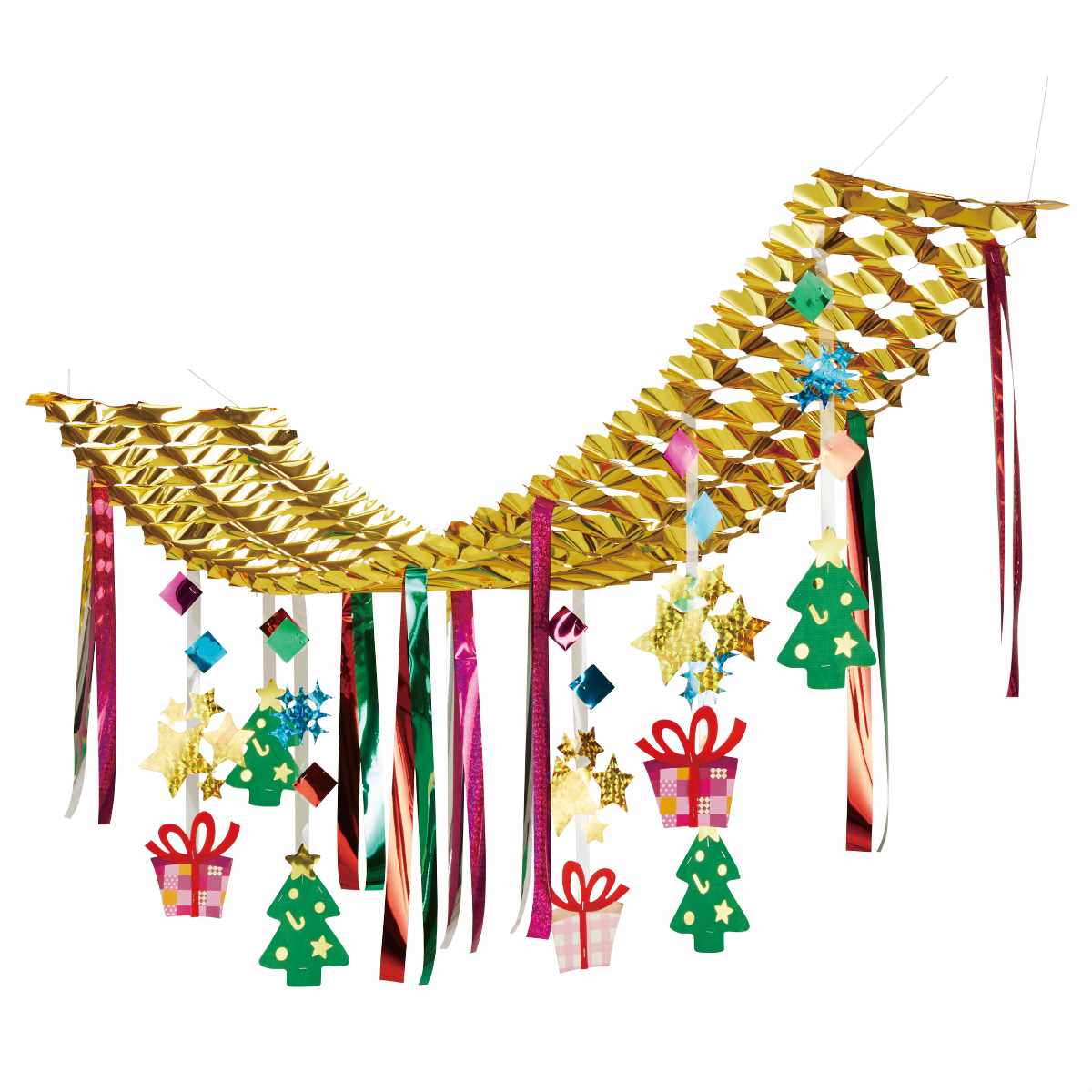 パーティークリスマスプリーツハンガー クリスマス ディスプレイ 吊るし飾り 天井 店舗装飾 通販 ストア エキスプレス