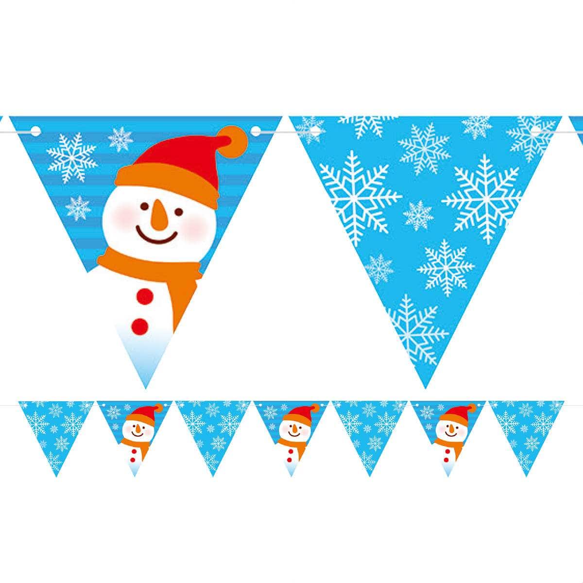 紙製クリスマスフラッグ三角ガーランド スノーマン 7連 0cm 通販 ストア エキスプレス
