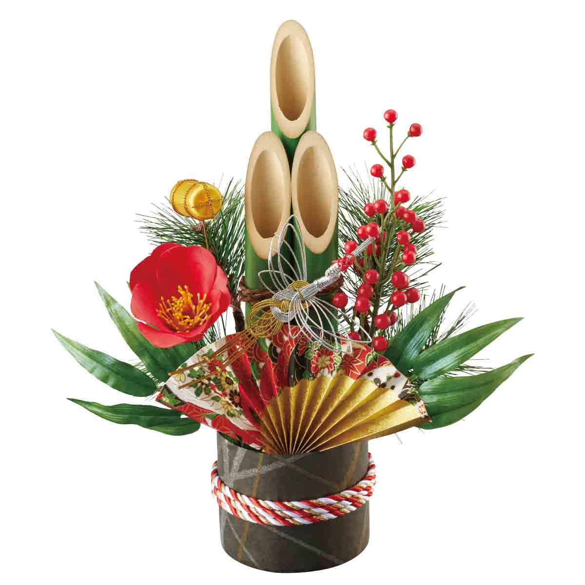 扇門松アレンジ W21 H30cm 正月 ディスプレイ 店舗装飾 卓上門松 通販 ストア エキスプレス