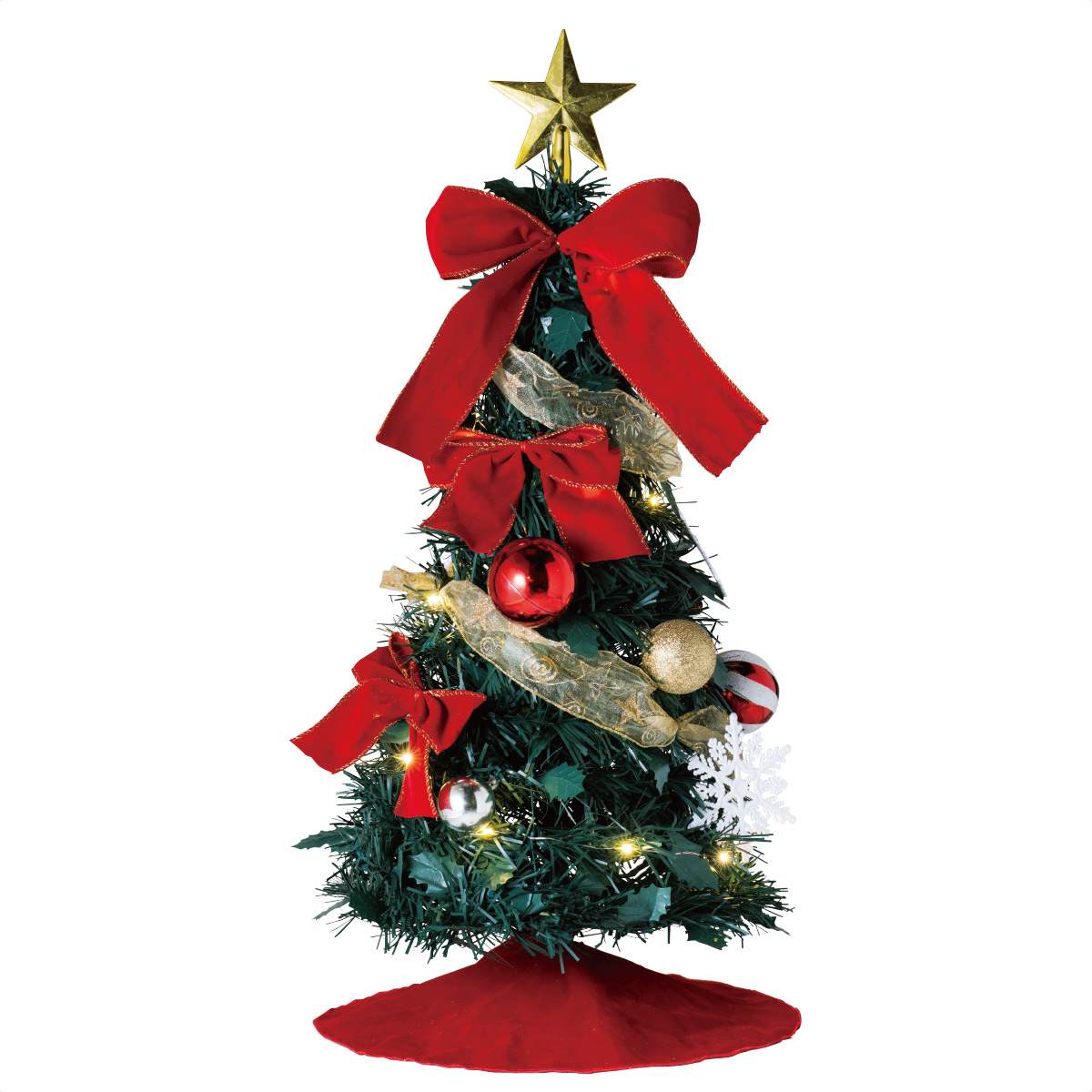 60cm Ledフォールディングツリー クリスマスツリー 卓上 ディスプレイ ツリースカート付 折りたたみ可 通販 ストア エキスプレス