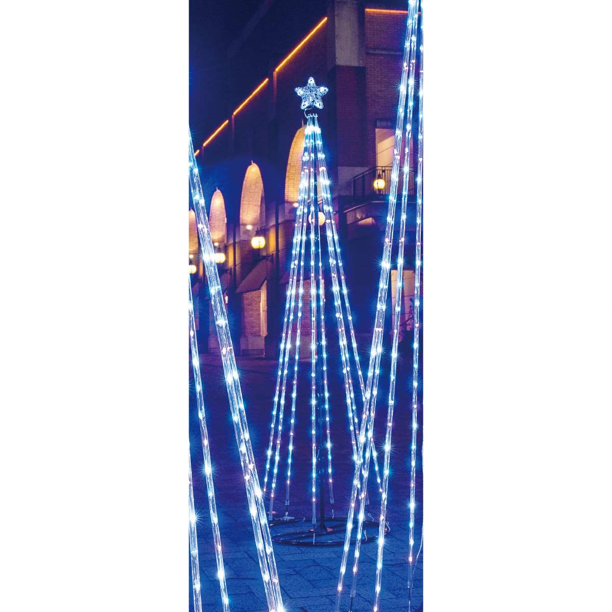 エリア 友愛玩具 クリスマス 屋外 Led イルミネーション ライト エクステリアのプロショップ キ Ledストローチューブツリー Ledストローチューブツリー 240cm ブルーグラデーション Wg 5408bg わせて