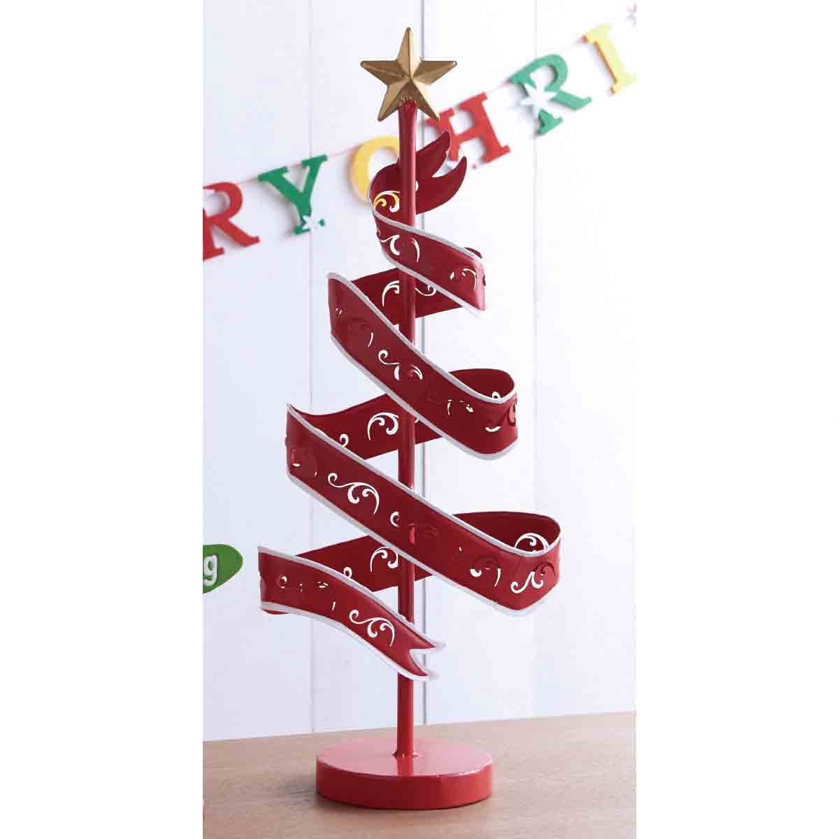 64 5cm メタルクリスマスツリーレッド クリスマス飾り 通販 ストア エキスプレス