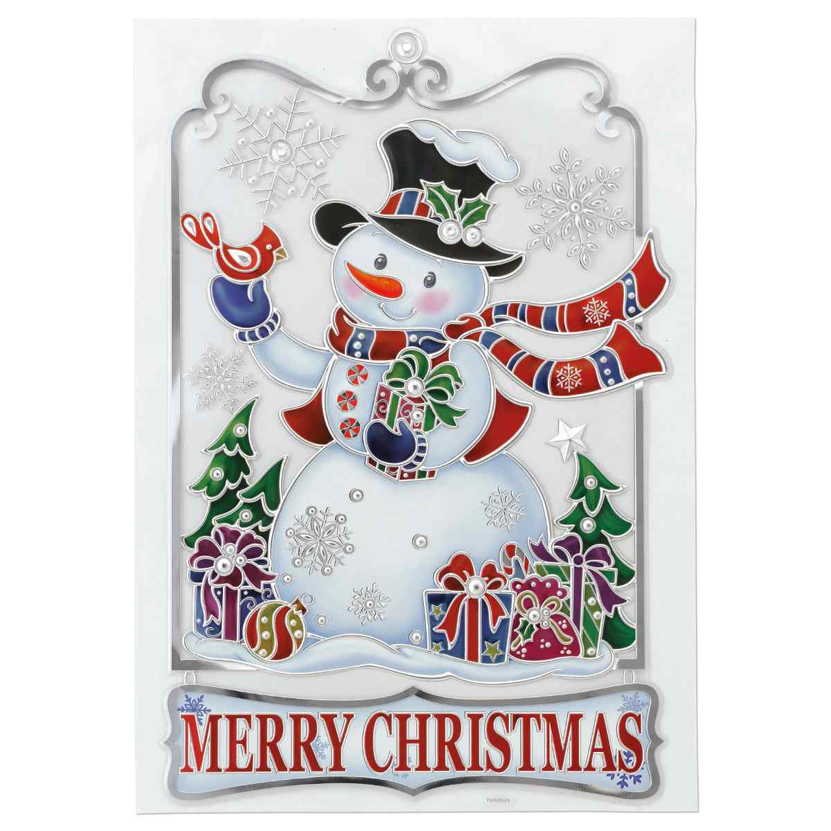 ウインドウ3dシール スノーマン クリスマス ウインドウディスプレイ 店舗装飾 窓飾り 通販 ストア エキスプレス
