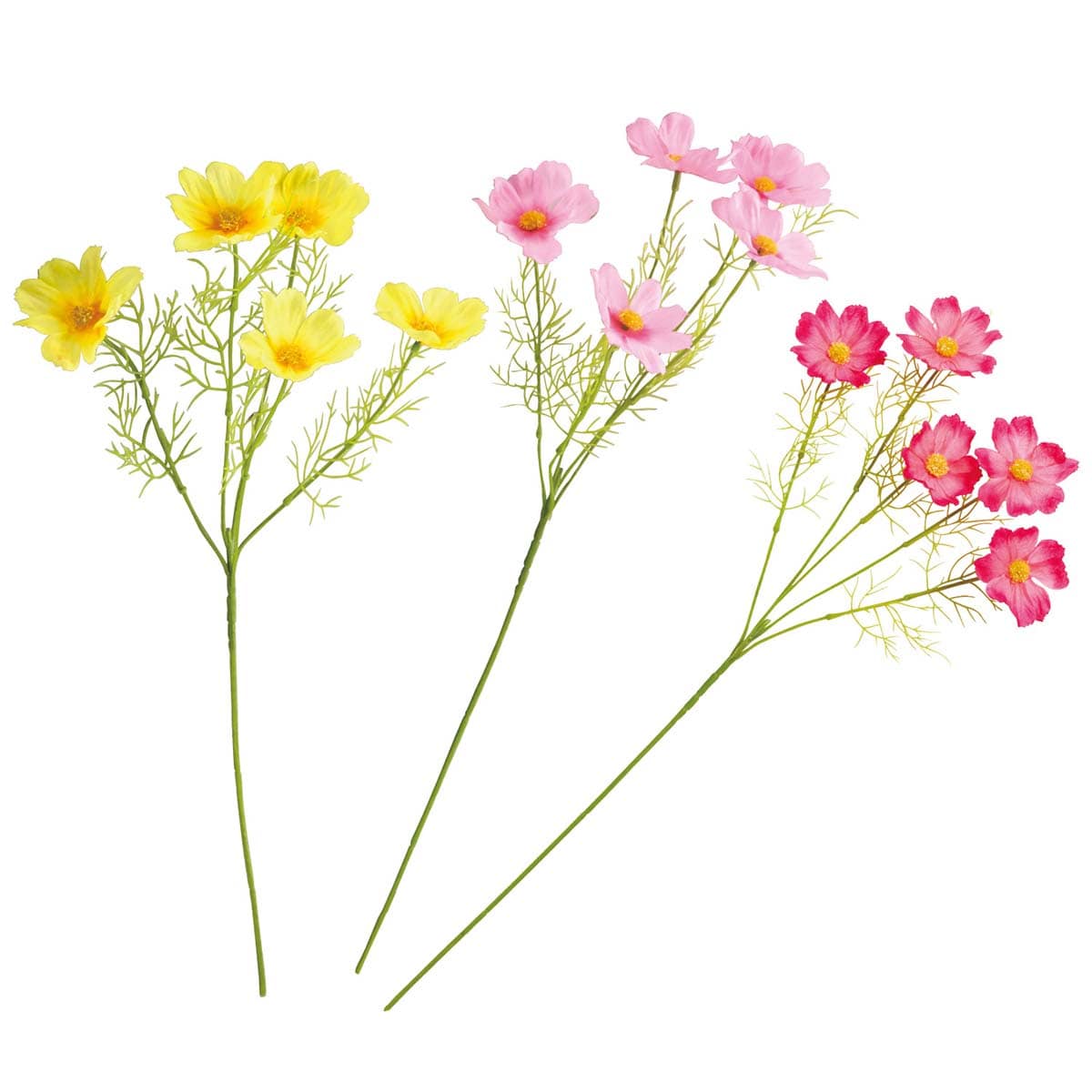3色x各8本 コスモス造花スプレー55cm 通販 ストア エキスプレス