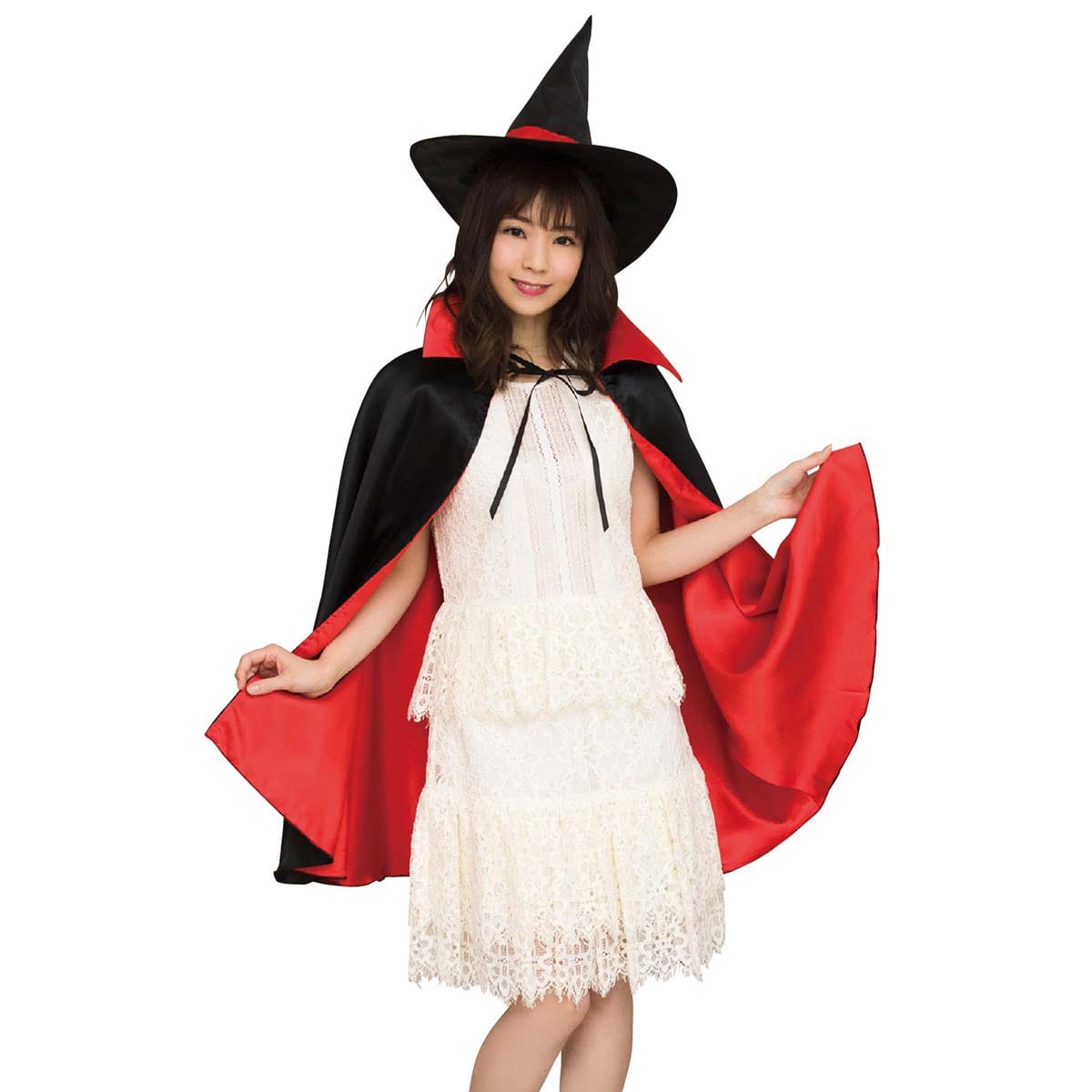 リバーシブル ハロウィンマントセット 黒帽子付き