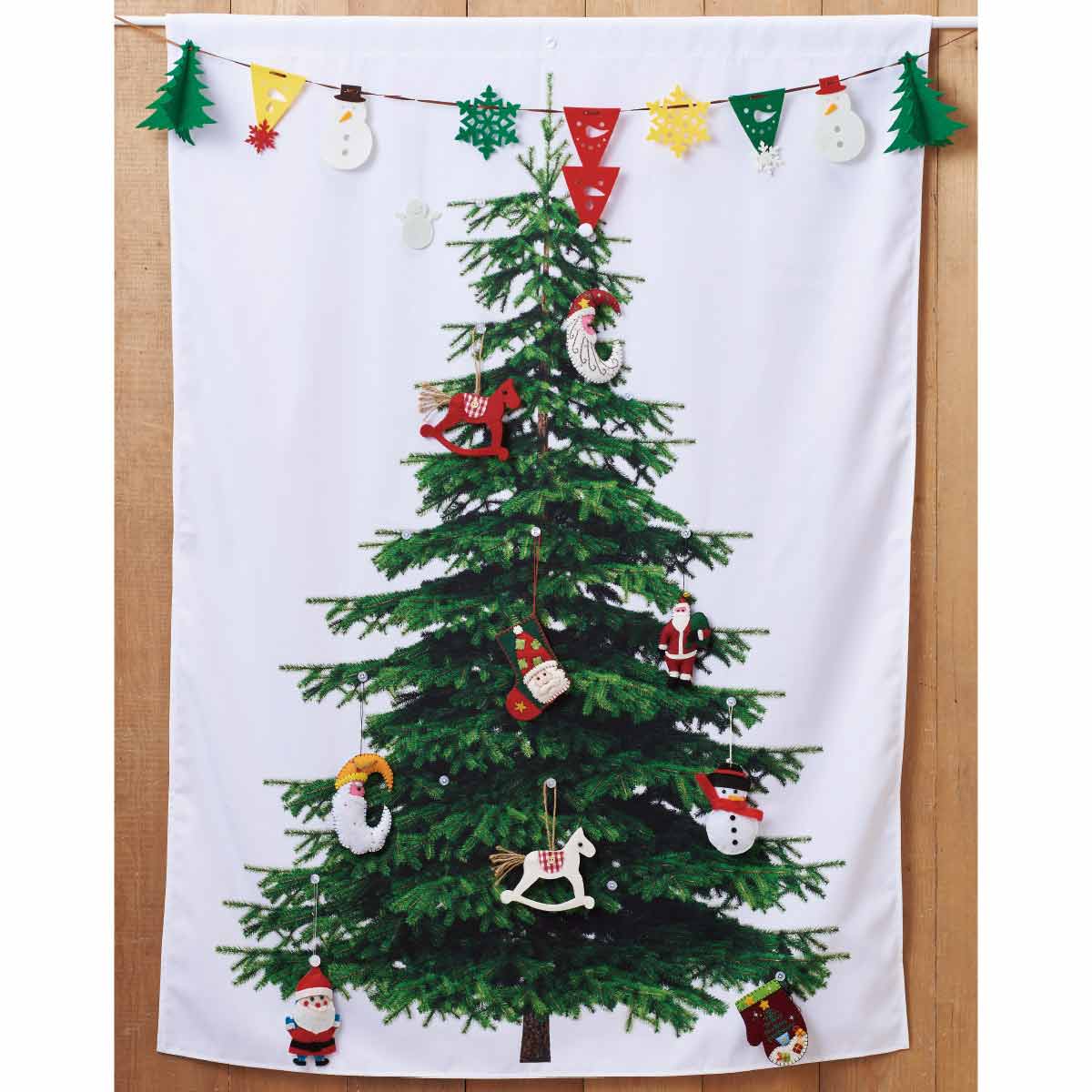 タペストリーツリー フェルトオーナメントセット 90x125cm クリスマス飾り通販 ストエキ